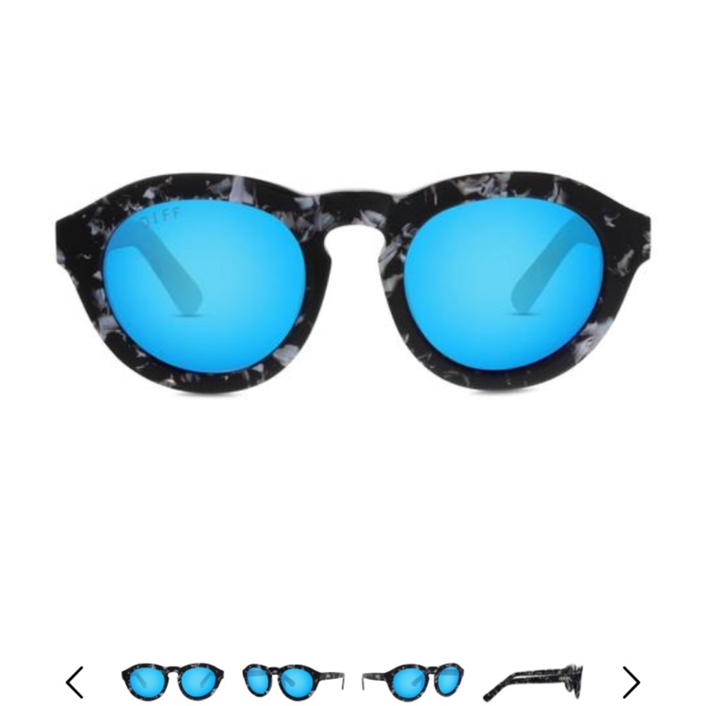 DIFF Dime Black/White + Blue Mirror Lens